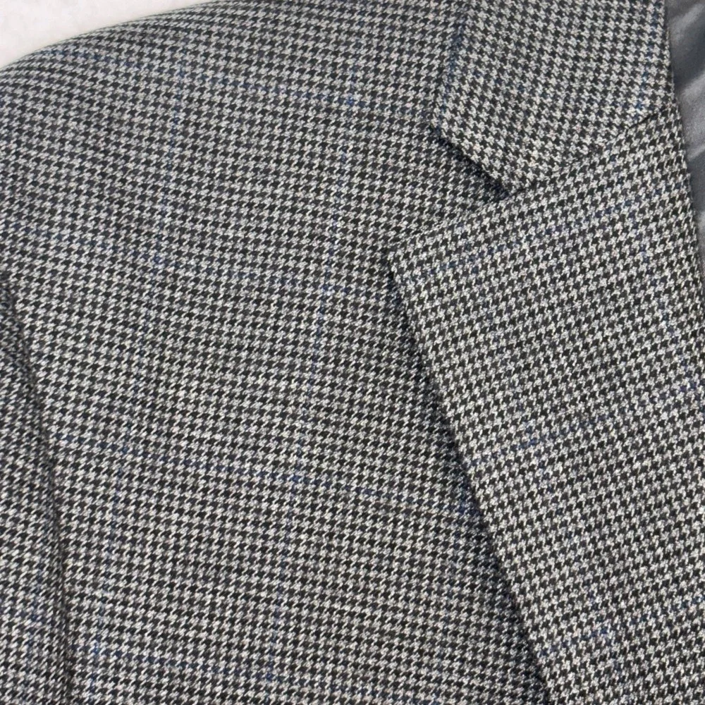 Chaps Ralph Lauren Gray‎ Black Blue Plaid Jacket Blazer Men's 44R
